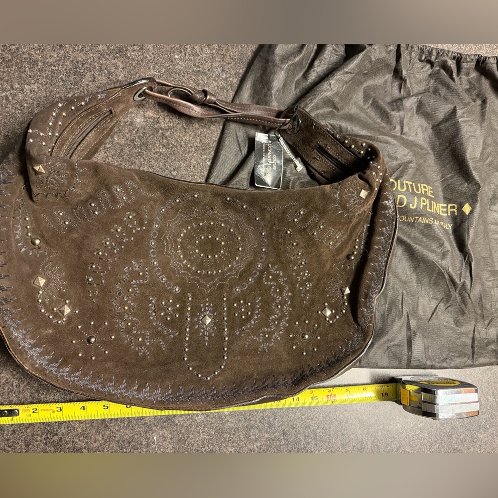 Couture Donald J. Pliner Brown Suede Hobo Bag